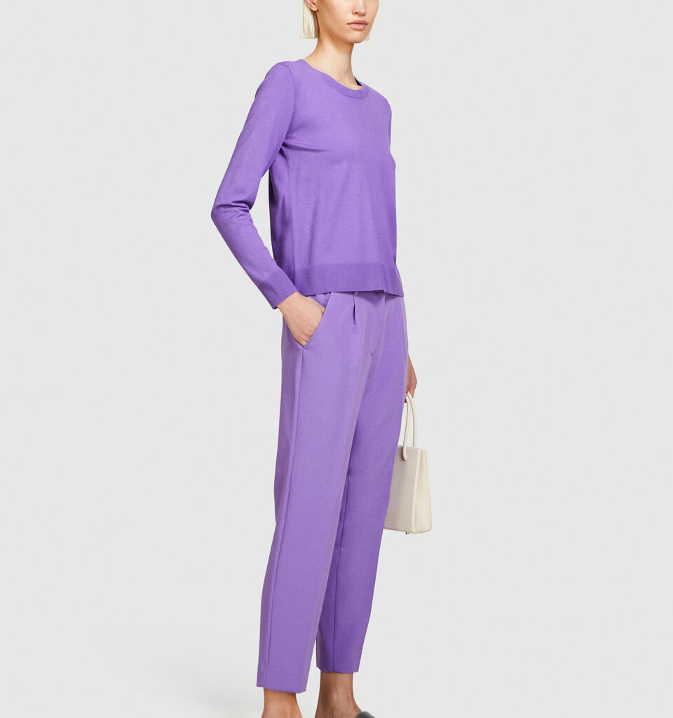 Solid colored sweater - women's crew neck sweaters - Lilac | Sisley image number 2